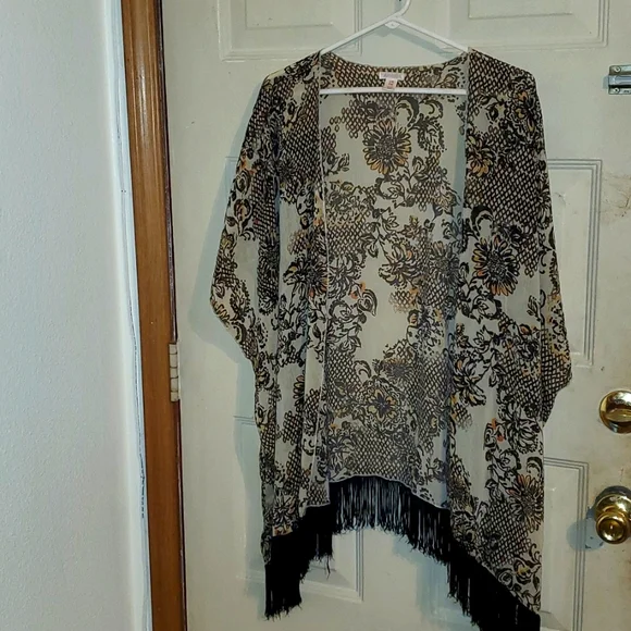 Xhilaration Fringe Cardigan/Cover Up S/M - Picture 1 of 5